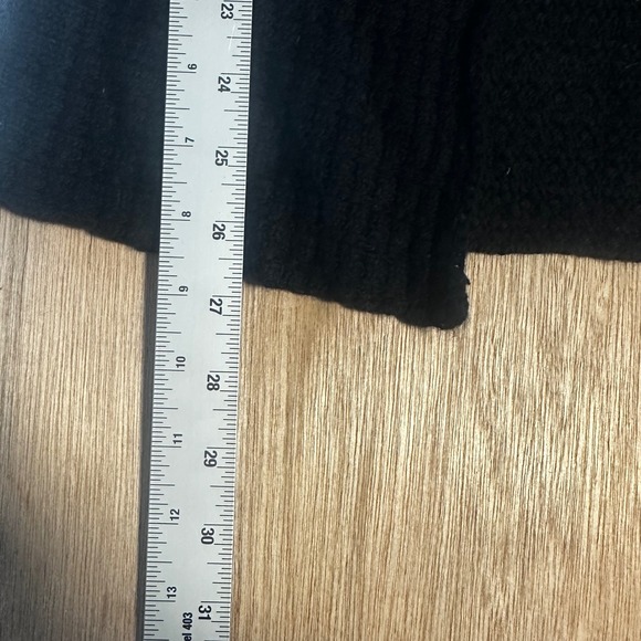 MOTH ANTHROPOLOGIE Black Knit Cap Sleeve Open Front Cardigan Sweater Women's M - Picture 3 of 8